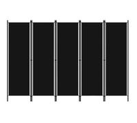 vidaXL Cloison de séparation 5 panneaux – Noir 250 x 180 cm