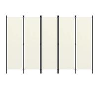 vidaXL Cloison de Séparation 5 Panneaux Séparateur de Pièce Diviseur Ecran d'Intimité Paravent Chambre à Coucher Maison Intérieur Blanc 250x180 cm