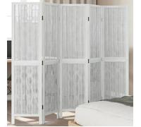 vidaXL Cloison de Séparation 5 Panneaux, Séparateur de Pièce, Écran d'Intimité, Paravent Chambre Salon, Blanc Bois de 358677