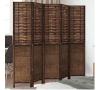 vidaXL Cloison de Séparation 5 Panneaux, Séparateur de Pièce, Écran d'Intimité, Paravent de Salon Chambre, Marron Foncé Bois 358710