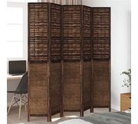 vidaXL Cloison de Séparation 5 Panneaux, Séparateur de Pièce, Écran d'Intimité, Paravent de Salon Chambre, Marron Foncé Bois 358712 Marron G