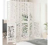 vidaXL Cloison de Séparation 5 Panneaux, Séparateur de Pièce, Écran d'Intimité, Paravent de Salon Chambre, Blanc Bois de 358743 Blanc