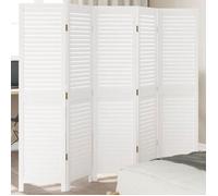 vidaXL Cloison de Séparation 5 Panneaux, Séparateur de Pièce, Écran d'Intimité, Paravent de Salon Chambre, Blanc Bois de 358837