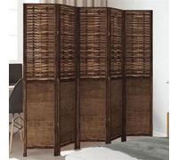 vidaXL Cloison de séparation 5 panneaux – Paravent séparateur de pièce Marron foncé bois 358710