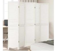 Kamerscherm met 5 panelen massief paulowniahout wit358838