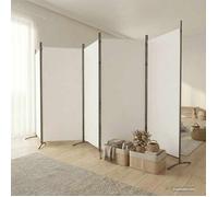 vidaXL Cloison de séparation 5 panneaux Blanc 433x180 cm Tissu pliable