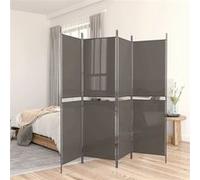 vidaXL Cloison de Séparation 5 Panneaux Séparateur de Pièce Pliable Diviseur Écran d'Intimité Paravent Décoration Salon Anthracite 250x220 cm Tissu G