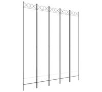 vidaXL Cloison de Séparation 5 Panneaux Séparateur de Pièce Pliable Diviseur Écran d'Intimité Paravent Décoration Salon Blanc 200x220 cm Tissu
