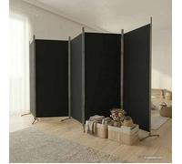 vidaXL Cloison de séparation 5 panneaux pliable 433x180 cm tissu noir 350269