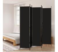 vidaXL Cloison de séparation 250x220 cm – 5 panneaux en tissu noir, pliable