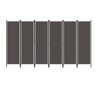 vidaXL Cloison de Séparation 6 Panneaux Séparateur de Pièce Diviseur Ecran d'Intimité Paravent Chambre à Coucher Intérieur Anthracite 300x180 cm