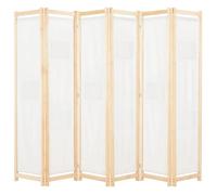 vidaXL Cloison de séparation Paravent 6 panneaux 240 x 170 x 4 cm Tissu Crème