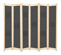vidaXL Cloison de séparation 6 panneaux 240 x 170 x 4 cm Tissu Gris