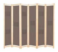 vidaXL Cloison de séparation 248182 6 panneaux 240x170x4 cm tissu brun