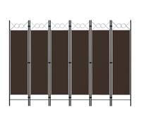 vidaXL Cloison de séparation 6 panneaux 240x180 cm Marron