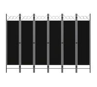 vidaXL Cloison de séparation 6 panneaux Noir 240 x 180 cm