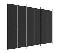 vidaXL Cloison de séparation 6 Panneaux Noir 300x220 cm Tissu
