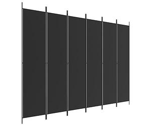 vidaXL Cloison de séparation 6 Panneaux Noir 300x220 cm Tissu