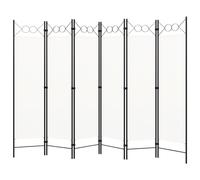 vidaXL Cloison de Séparation 6 Panneaux Séparateur de Pièce Diviseur Ecran d'Intimité Paravent Chambre à Coucher Maison Intérieur Blanc 240x180 cm