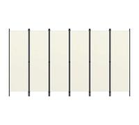 vidaXL Cloison de Séparation 6 Panneaux Séparateur de Pièce Diviseur Ecran d'Intimité Paravent Chambre à Coucher Maison Intérieur Blanc 300x180 cm