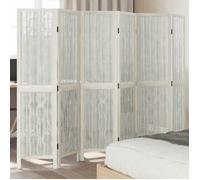 vidaXL Cloison de Séparation 6 Panneaux, Séparateur de Pièce, Écran d'Intimité, Paravent Chambre Salon, Blanc Bois de 358681