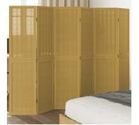 vidaXL Cloison de Séparation 6 Panneaux, Séparateur de Pièce, Écran d'Intimité, Paravent Chambre Salon, Marron Bois 358825