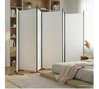 vidaXL Cloison de séparation 6 panneaux blanc 520x180 cm tissu