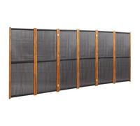 vidaXL Cloison de Séparation 6 Panneaux Séparateur de Pièce Pliable Diviseur Écran d'Intimité Paravent Décoration Salon Noir 420x180 cm