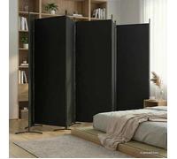 vidaXL Cloison de Séparation 6 Panneaux Séparateur de Pièce Pliable Diviseur Écran d'Intimité Paravent Décoration Salon Noir 520x180 cm Tissu