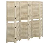 vidaXL Cloison de Séparation 6 Panneaux Séparateur de Pièce Pliable Diviseur Écran d'Intimité Paravent Décoration Salon 210x165 cm Bois de Paulownia