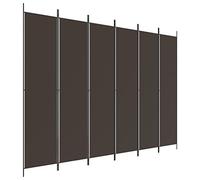 vidaXL Cloison de Séparation 6 Panneaux Séparateur de Pièce Pliable Diviseur Écran d'Intimité Paravent Décoration Salon Marron 300x220 cm Tissu
