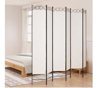 vidaXL Kamerscherm met 6 panelen 240x220 cm stof wit350174 Blanc G