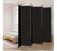 vidaXL Cloison de Séparation 6 Panneaux Séparateur de Pièce Pliable Diviseur Écran d'Intimité Paravent Décoration Salon Noir 300x220 cm Tissu