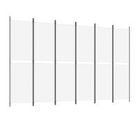 vidaXL Cloison de Séparation 6 Panneaux Séparateur de Pièce Pliable Diviseur Écran d'Intimité Paravent Décoration Salon Blanc 300x200 cm Tissu