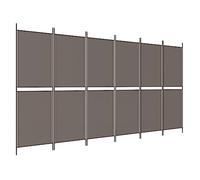 vidaXL Cloison de Séparation 6 Panneaux Séparateur de Pièce Pliable Diviseur Écran d'Intimité Paravent Décoration Salon Anthracite 300x200 cm Tissu
