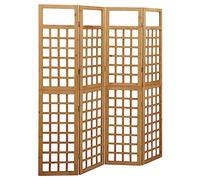 vidaXL Cloison de séparation à 4 Panneaux Bois de pin Solide 161x180cm
