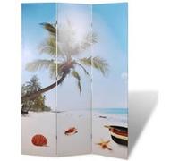 vidaXL Cloison de séparation pliable 120 x 170 cm Plage Blanc G