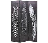 vidaXL Cloison de séparation pliable 120x170 cm Plumes noir et blanc – Intérieur