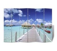 vidaXL Cloison de séparation pliable 217x170 cm Plage G
