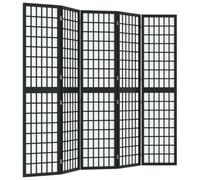 vidaXL Cloison de séparation Shoji pliable 5 panneaux 200x170 cm Noir