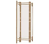 vidaXL Cloison de séparation pliante 3 panneaux 120 cm – Bambou et toile Blanc crème