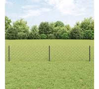 vidaXL Clôture à maillons avec poteaux 10 x 0,4 m Gris Maille