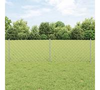 vidaXL Clôture à maillons avec poteaux 10 x 0,6 m Argenté Maille