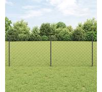 vidaXL Clôture à maillons avec poteaux 10 x 0,8 m Gris Maille