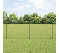 vidaXL Clôture à maillons avec poteaux 10 x 1,2 m Gris Maille