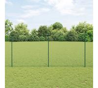vidaXL Clôture à maillons avec poteaux 10 x 1,4 m Vert Maille