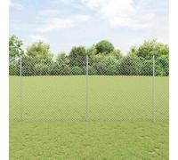 vidaXL Clôture à maillons avec poteaux 10 x 1,6 m Argenté Maille