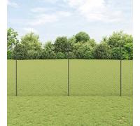 vidaXL Clôture à maillons avec poteaux 10 x 1,6 m Gris Maille