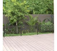vidaXL Clôture à piquets avec poteaux 3 pcs WPC 614x80 cm Gris G