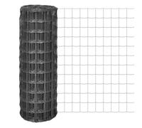 vidaXL Clôture barrière de jardin Euro 10 x 1,5 m maille acier 77 x 64 mm Gris